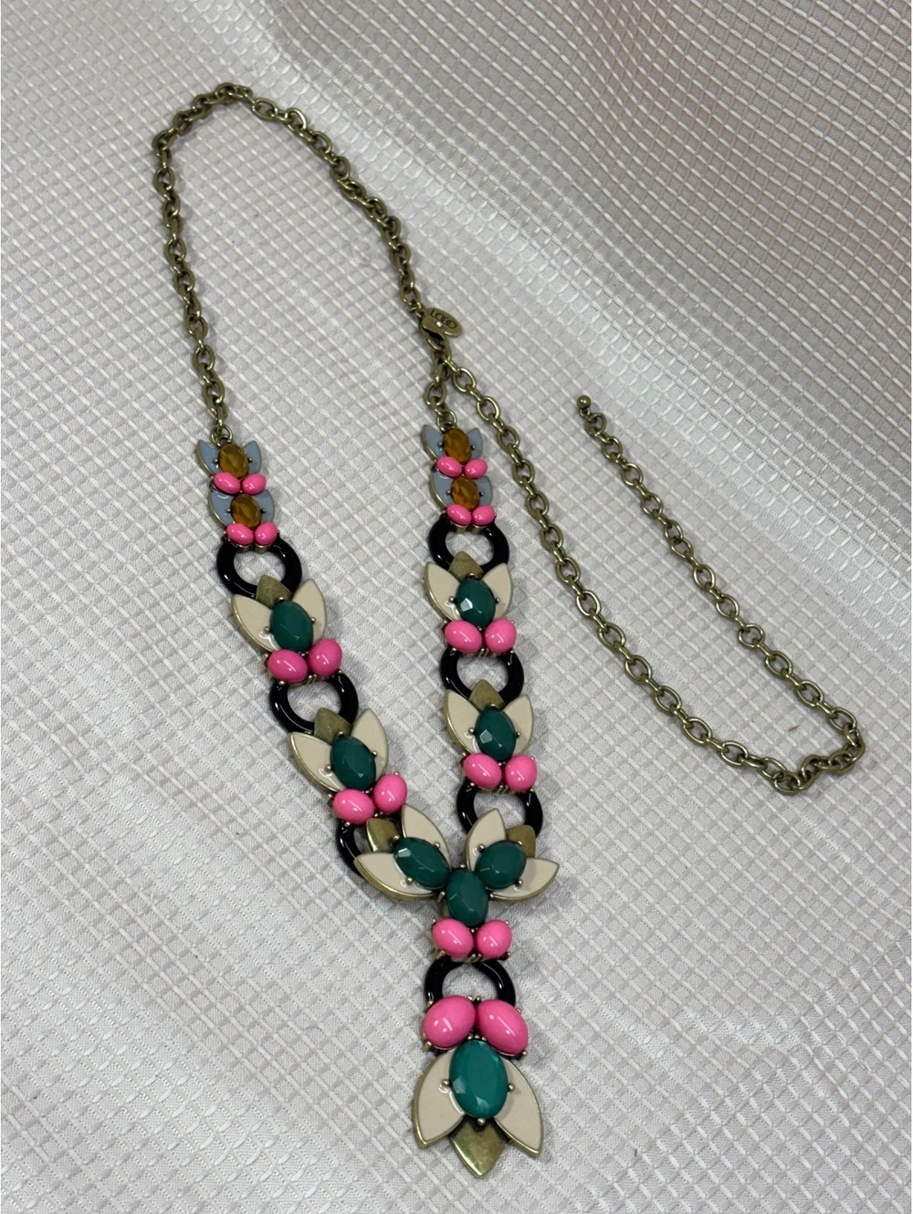 LOGO LINKS Multi-Color Y-Drop Necklace 35.5" Long -Adjustable from QVC